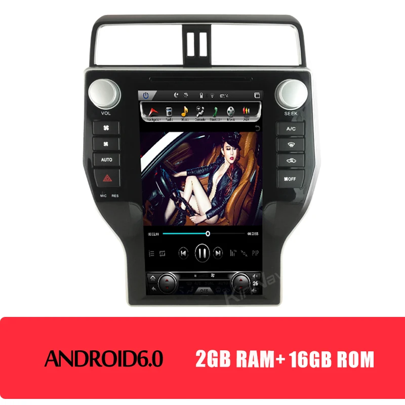 Android Car Radio KiriNavi Telsa стиль вертикальный экран 1" 1 din Android Автомагнитола для Toyota Prado автомобильный мультимедийный dvd-плеер gps навигация - Цвет: Android Car Radio
