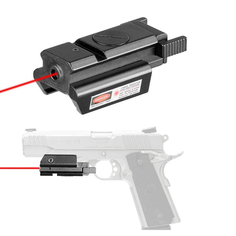 Tactical Red Laser Beam Dot Sight Scope Weaver Rail Mount For Gun Pistol Hunting 