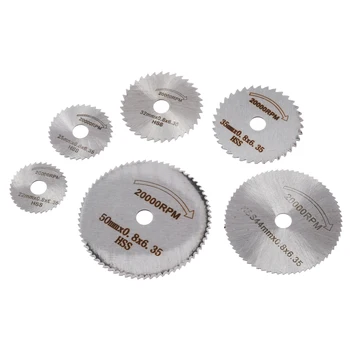 

7pcs HSS Circular Saw Blades Hard Materials Cutting Saw Blade Discs Tool Kit 20,000RPM With Mandrel Rotary 22/25/32/35/44/50mm