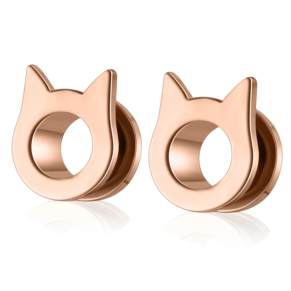 Ecarteur Oreille ERKUOO 1 Paire Double Cru00e2ne Design Selle Jauges D'oreille Chair Gothique Bouchons D'oreilles Tunnels Expander Chu00e2ssis Piercing Bijoux Boucles D'oreilles 8mm Ecarteur Piercing