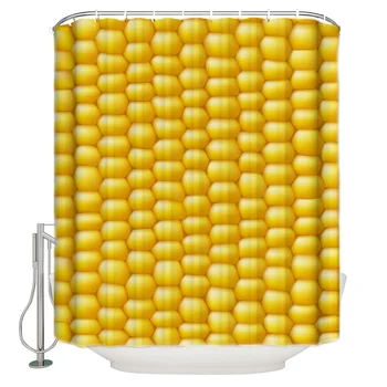

Yellow Corn Food Texture Bathroom Shower Curtain Home Decoration Shower Curtain Bathroom Accessories