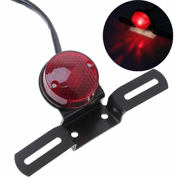 

Spare Parts Round Durable Super Bright Brake Mount Holder Shockproof Motorcycle Taillight License Waterproof Red License Plate