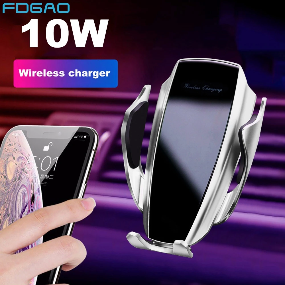 

Automatic Clamping 10W Fast Qi Car Wireless Charger For iPhone 11 Pro XS XR X 8 Samsung S10 S9 Infrared Induction Phone Holder