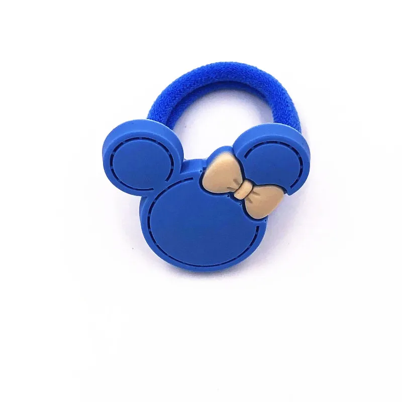 10 шт., Мультяшные Минни, значок, эластичная силиконовая лента, резинка для волос, обруч для волос, многоцветный бант, аксессуары для волос для девочек, подарки для детей