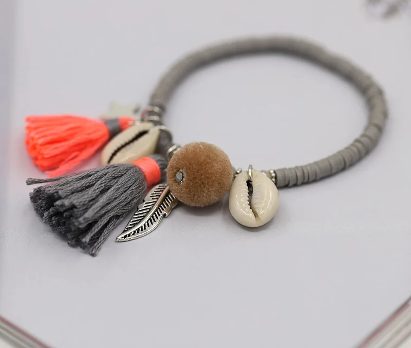 Boho Armband frauen Mode Handgemachten Schmuck Bunte Ton Perlen Quaste Shell Armbänder Weibliche Mädchen Geschenke – Detail 3
