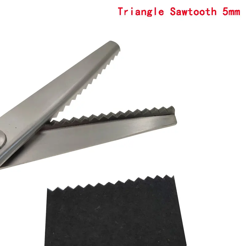 5MM Triangular Tooth Высокая марганцевая сталь 2-10 мм треугольник круглый волнистый пилообразный узор кружева кожа Портной Ножницы DIY шитье одежды и ткань ножницы - Цвет: 5MM Triangular Tooth