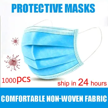 

500Pcs/1000pcs Mask Anti- Spittle Disposable Nonwove 3 Layer Ply Filter Mask mouth Face mask filter Breathable Anti-dust masks