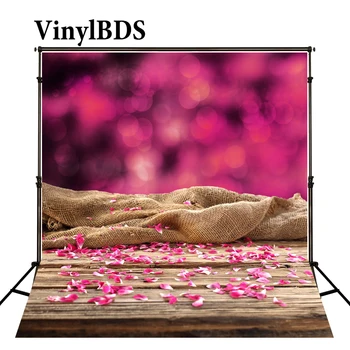 

VinylBDS Photography Background Wooden pink red flower Petal Backdrops For Photography wood Children fond photographie