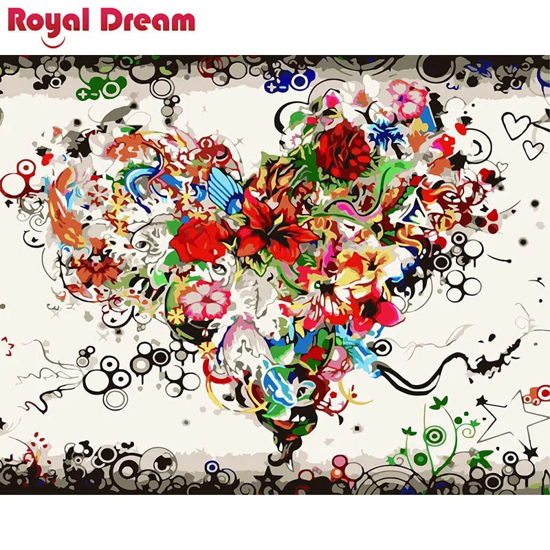 Набор для рисования по номерам на холсте Цветы сердца | Дом и сад