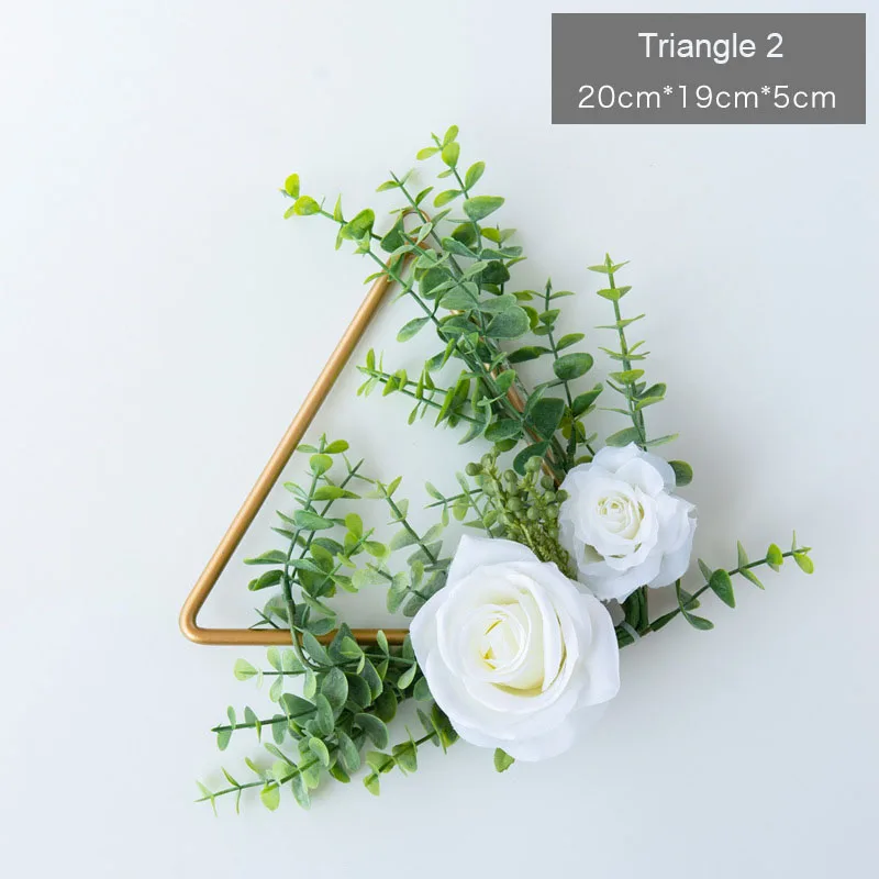 Triangle2 Геометрическая металлическая гирлянда креативная настенная подвесная домашняя мягкая фотография Реквизит подвесная роза искусственный цветок Роскошный домашний декор - Цвет: Triangle2