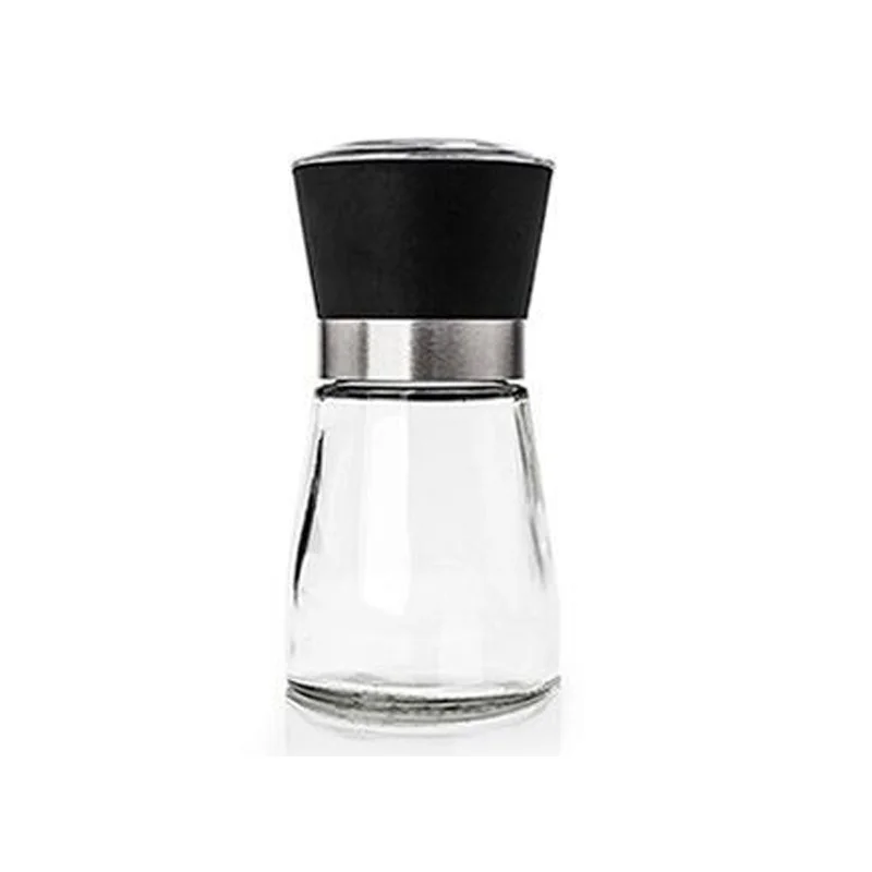 Black Ручная мельница для перца, круглая бутылка, регулируемая домашняя кухня, предметы ручного инструмента - Цвет: Black