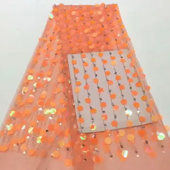 

In 2020 NEW high quality large sequined lace fabric of lacy fabric with colorful Latin clothing net YYZ97873