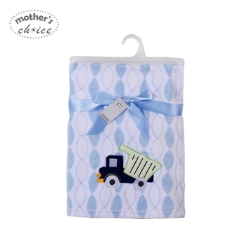 

Baby Coral Fleece Blanket with embroidery Toddler Baby Swaddling Soft Comfortable Infant Baby Wrap