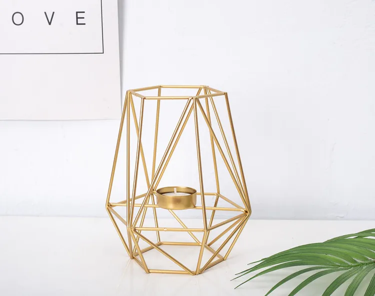 Tall Candleholder Модный геометрический Железный подсвечник, настенный подсвечник, украшение, бра, подсвечник из нержавеющей стали, минималистичный свадебный Декор для дома, подарок - Цвет: Tall Candleholder