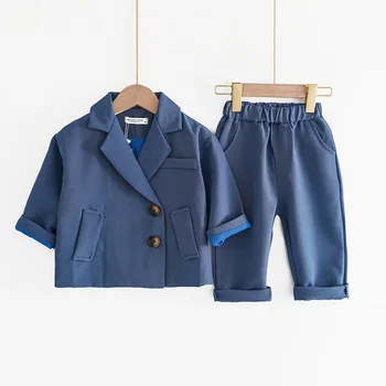 

baby boys blazer jacket sets autumn unisex children's clothing sets toddler girl blazer coats and outerwear outfits long pants