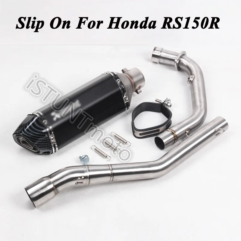 Slip On For Honda RS150R Motorcycle Full System Exhaust Modified escape moto Muffler Front Connection Link Pipe Tube
