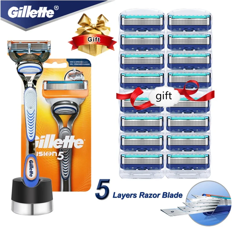 

Gillette Fusion 5 Shaver Razors Blade for Men Machine For Shaving Razor Blades Cassettes With Replacebale Blades with Base