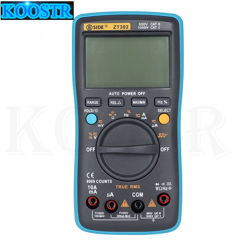 BSIDE ZT302 True RMS цифровой мультиметр 9999 отсчетов Многофункциональный AC/DC напряжение Температура Емкость тестер DMM
