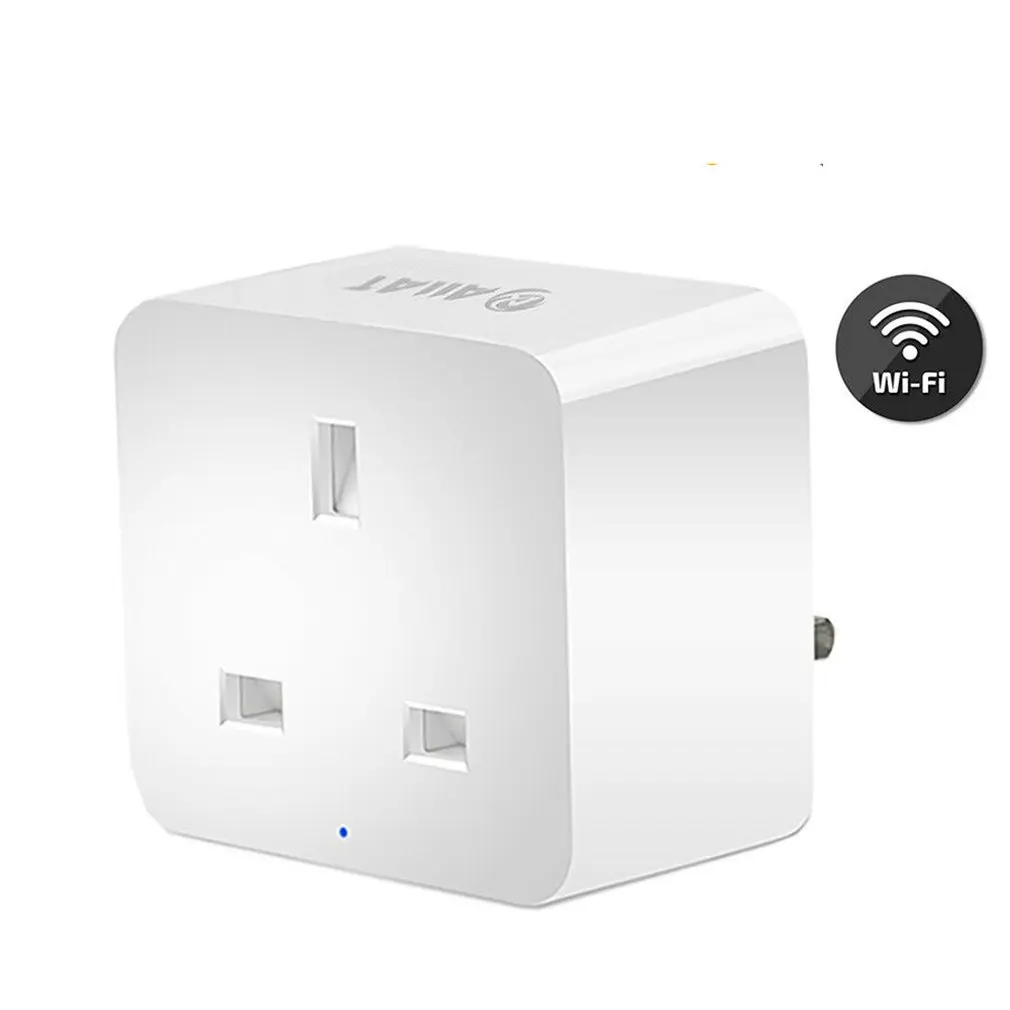 Wi-Fi Smart Plug Британский магазин беспроводной разъем управления 16A Мощность мониторинг энергии таймер переключатель Голосовое управление работает для Alexa Google