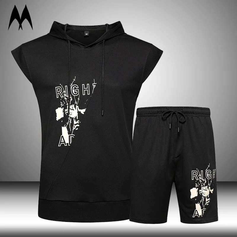 Conjunto de Sudadera con capucha y pantalones cortos para hombre, ropa  deportiva informal de moda, Hip Hop, moda urbana, Verano|Conjuntos para  hombres| - AliExpress