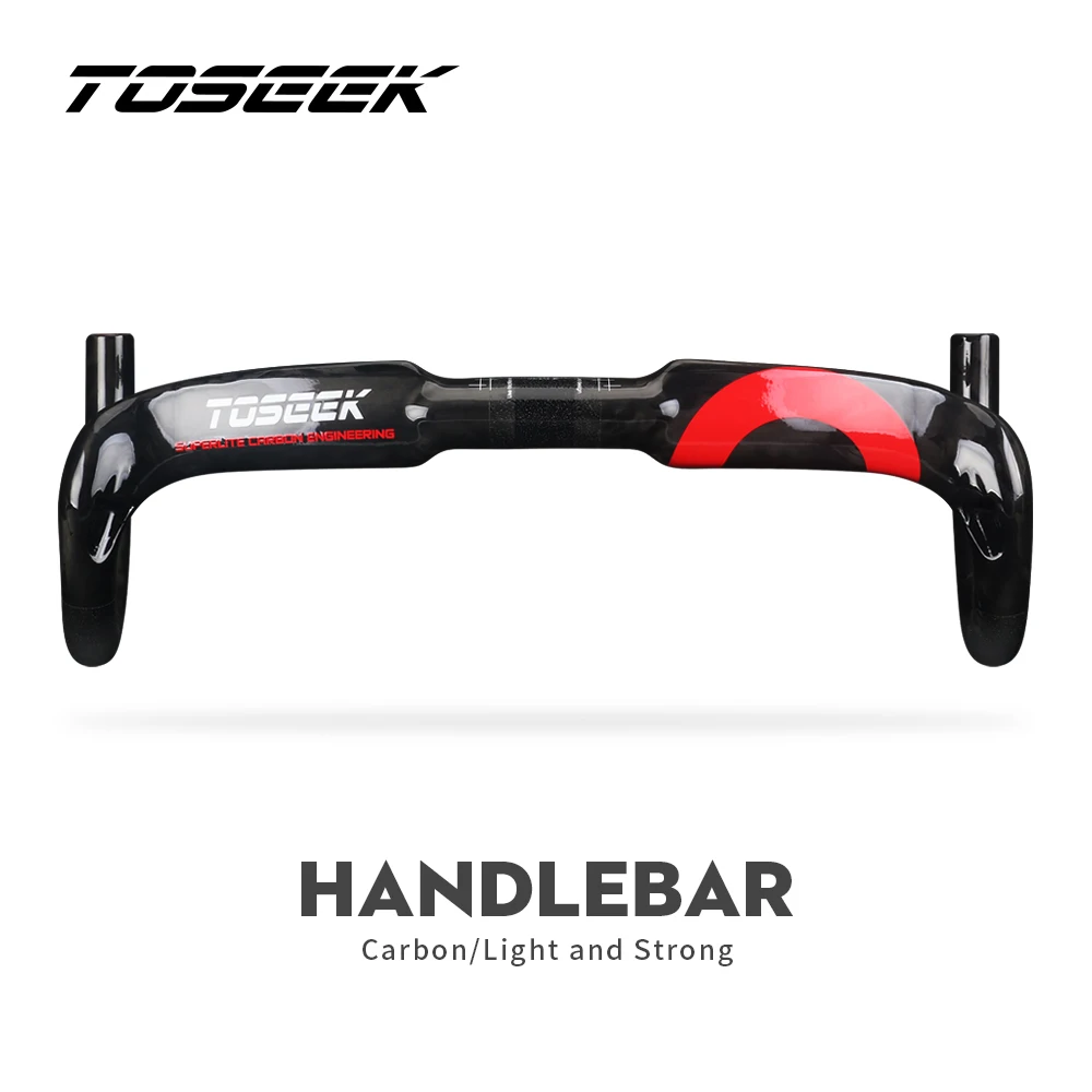 TOSEEK Carbon Handlebar 31.8mm 400 420 440mm Road Bike Internal Routing Bicycle Parts