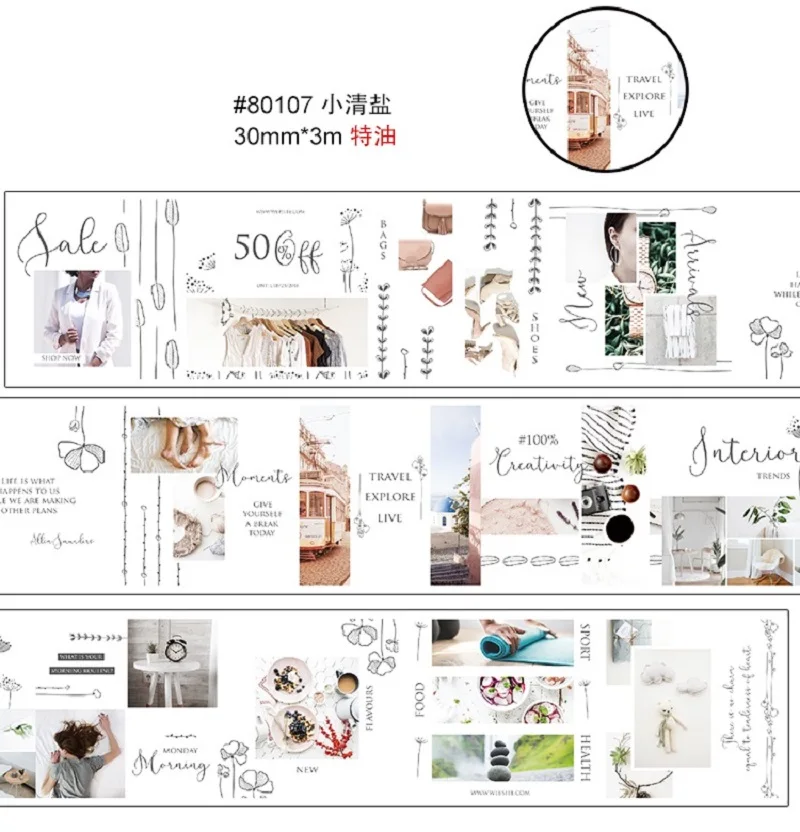 Daily life washi tape date washi tape for scrapbooking diary DIY tape decoration tape