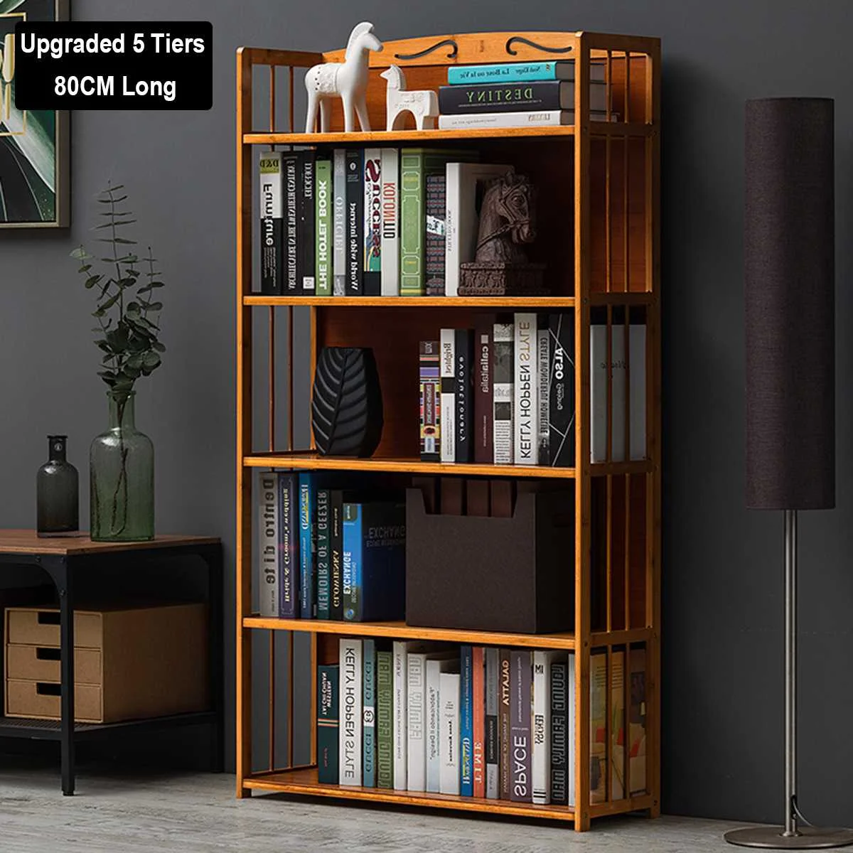 

5/4/3 Layer Bookcase Bamboo Bookshelf Children Simple Book Storage Cabinet Home office Floor Display Stand Study Decoration