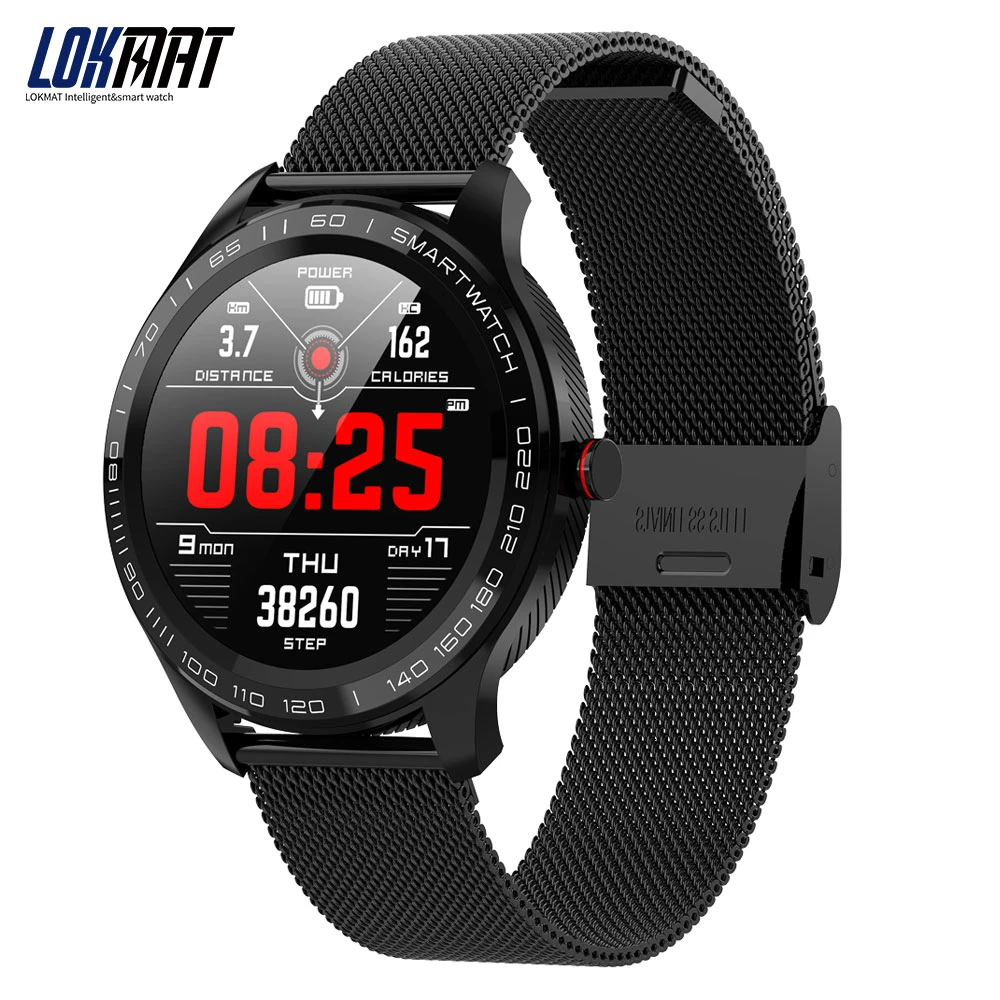 Lokmate Bluetooth Fitnesss трекер SmartWatch для мужчин ECG PPG пульсометр кровяное давление музыка 5ATM водонепроницаемый смарт часы для Ios