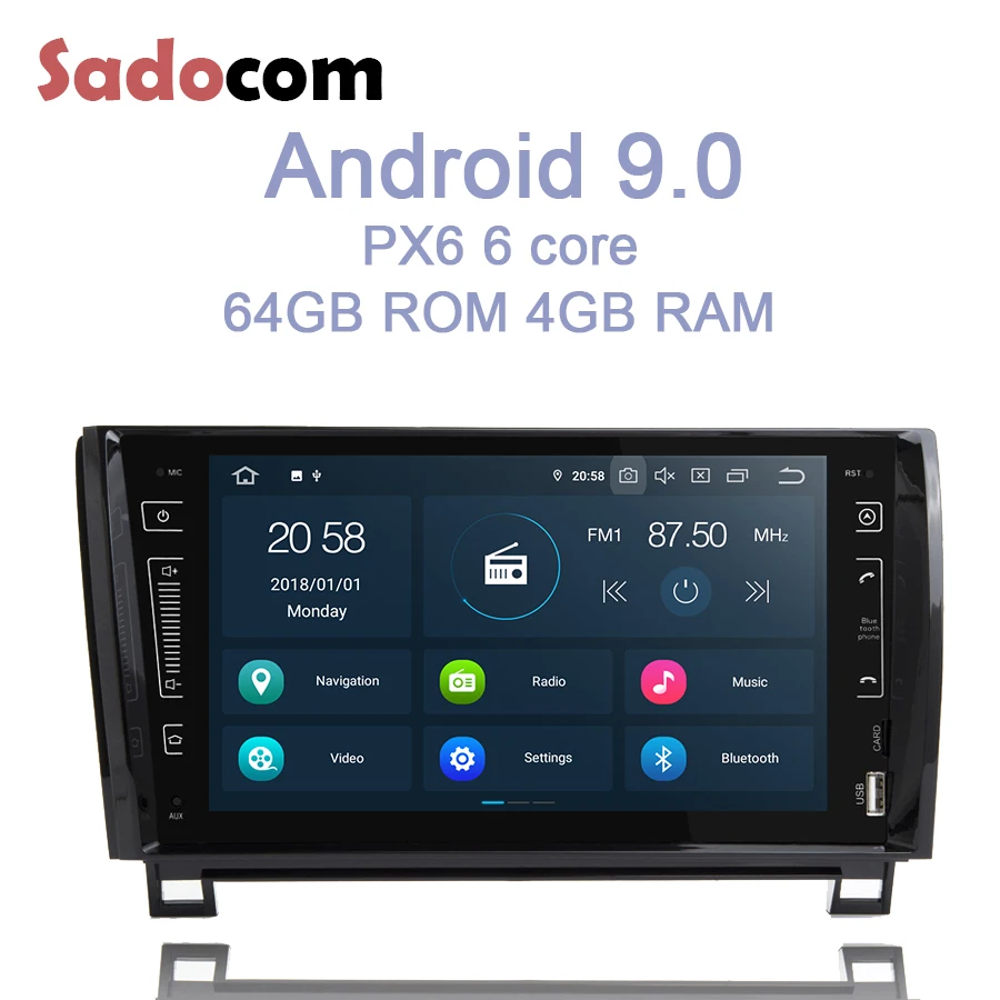 " PX6 ips 2 Din Android 9,0 автомобильный dvd-плеер 6 ядер 64 Гб rom 4 Гб ram DSP Bluetooth GDS для Toyota Sequoia 2007 2008 2009