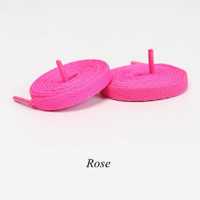 1 Pair Flat Shoelaces Classic Shoe Laces Fit Fashion Solid Sports Shoelace Casual Unisex Shoe Strings Shoe Accessories AF1 rose