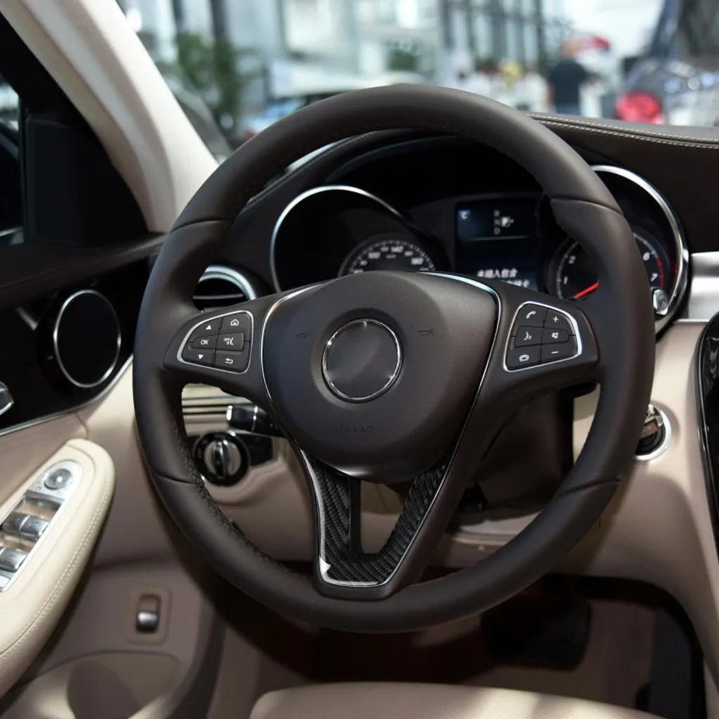 Mercedes-Benz старый C сплошной цвет интерьер автомобиля кнопки модификации автомобиля-bon волокна наклейки на руль чехлы#* RRX-100948
