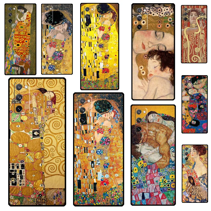 The Kiss Gustav Klimt Custodia Per Pittura Per Samsung Galaxy S23 Ultra S21 S20 Fe S8 S9 S10 Note 10 Plus Note 20 S22 Ultra Cover