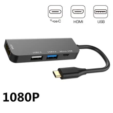 USB-C 3,0 концентратор 4 порта type C к USB 2,0 3,0 разветвитель Micro USB док-станция питания для MacBook Pro huawei P20 P30 USB концентратор HDMI адаптер