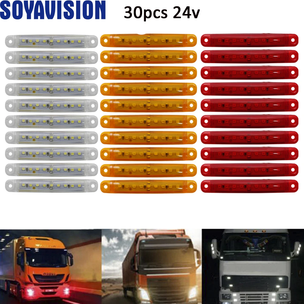 Indicadores de posición laterales LED Rojo luz Lámpara Caravana Remolque Camión Camión 10x12/24V 