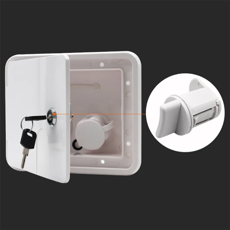 New White Gravity City Water Inlet Fill Dish Hatch Lock For Rv Trailer