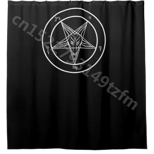 photo color Водонепроницаемый занавеска для душа s Baphomet Церковь Сатаны занавеска для душа s принт полиэстер ткань занавеска для ванной комнаты с 12 крючками - Цвет: photo color