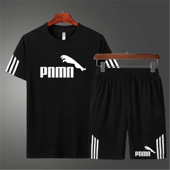 

Casual Male Tracksuit Clothing Summer Men Set Fitness Suit Sporting Suits Short Sleeve T Shirt + Shorts Quick Drying 2 Piece Set
