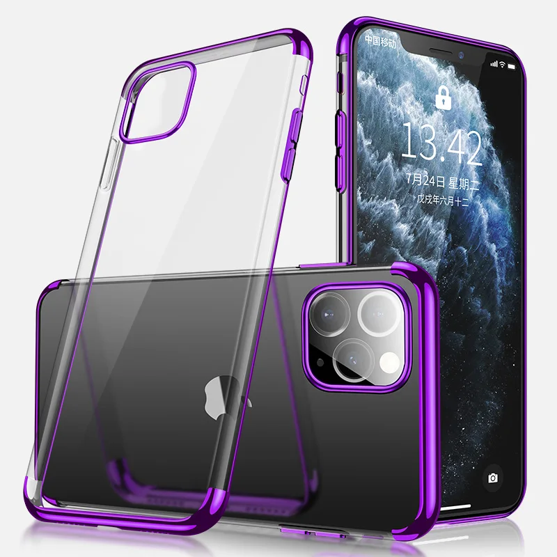 Cafele новейший чехол для телефона для iphone 11 pro max чехол Роскошный мягкий ТПУ чехол для мобильного телефона s для apple iphone 11 защита от падения - Цвет: Purple