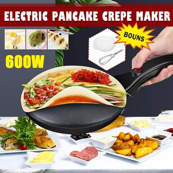 

Portable Household Non-Stick Crepe Maker Pan Electric Pancake Cake 220V 600W Machine Frying Griddle Kitchen Baking Tools