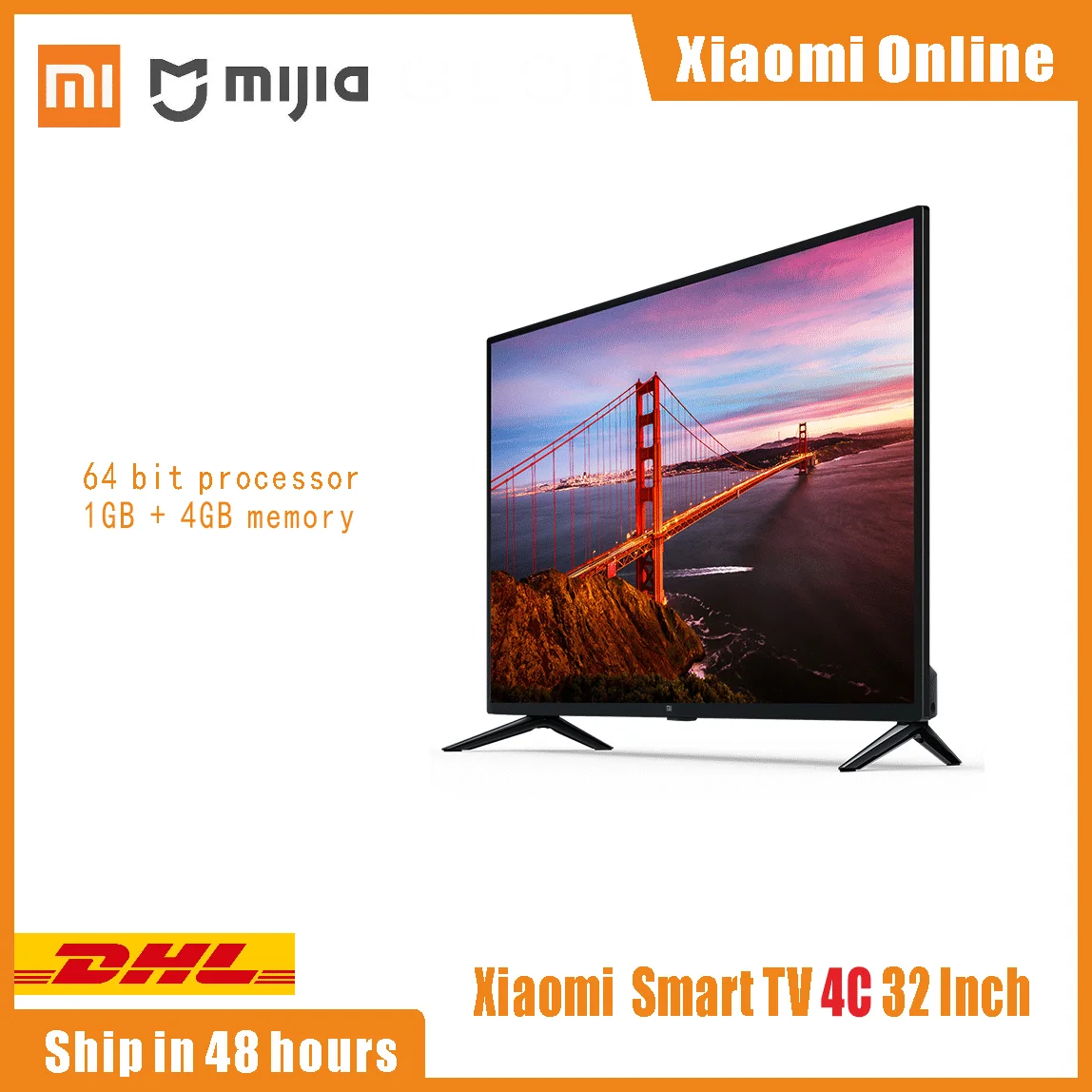 Original Xiaomi Mi Smart TV 4C 32 zoll 1,5 GB 8GB 64-bit quad Core Android 9,0 HD TV WIFI CN VERSION