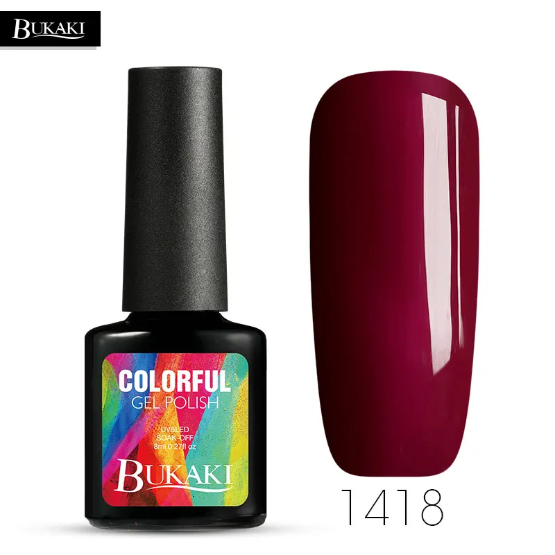 Color Gel 1418 BUKAKI светящийся в темноте ногти розовый гель для ногтей с блёстками полировка изменение цвета УФ Гель-лак для ногтей 3D флуоресцентный Гибридный лак - Цвет: Color Gel 1418
