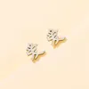 Cosplay Anime Stud Earrings Japanese Kanji Chinese Letter Hope Flowers Rich Love Symbol Stainless Steel Stud Earrings For Women 3