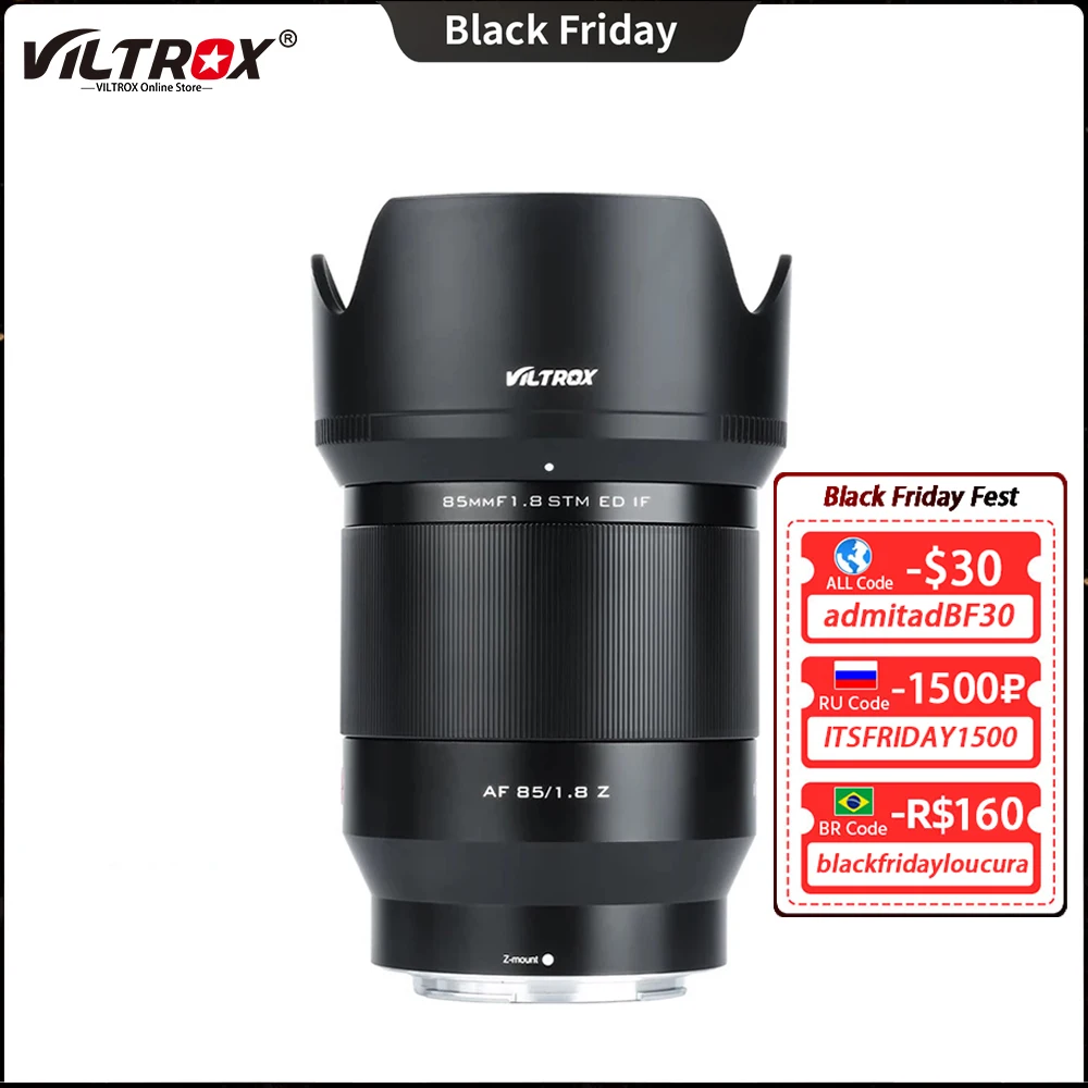 VILTROX 85mm F1.8 Mark II STM AF Fixed focus Lens Auto Focus Portrait Prime for Camera Nikon Z-mount Z5 Z50 Z6 Z7 | Электроника