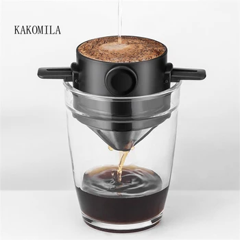 

Coffee Filter Portable 304 Stainless Steel Drip Coffee Tea Holder Funnel Baskets Reusable Stand Coffee Dripper With Filter Cup
