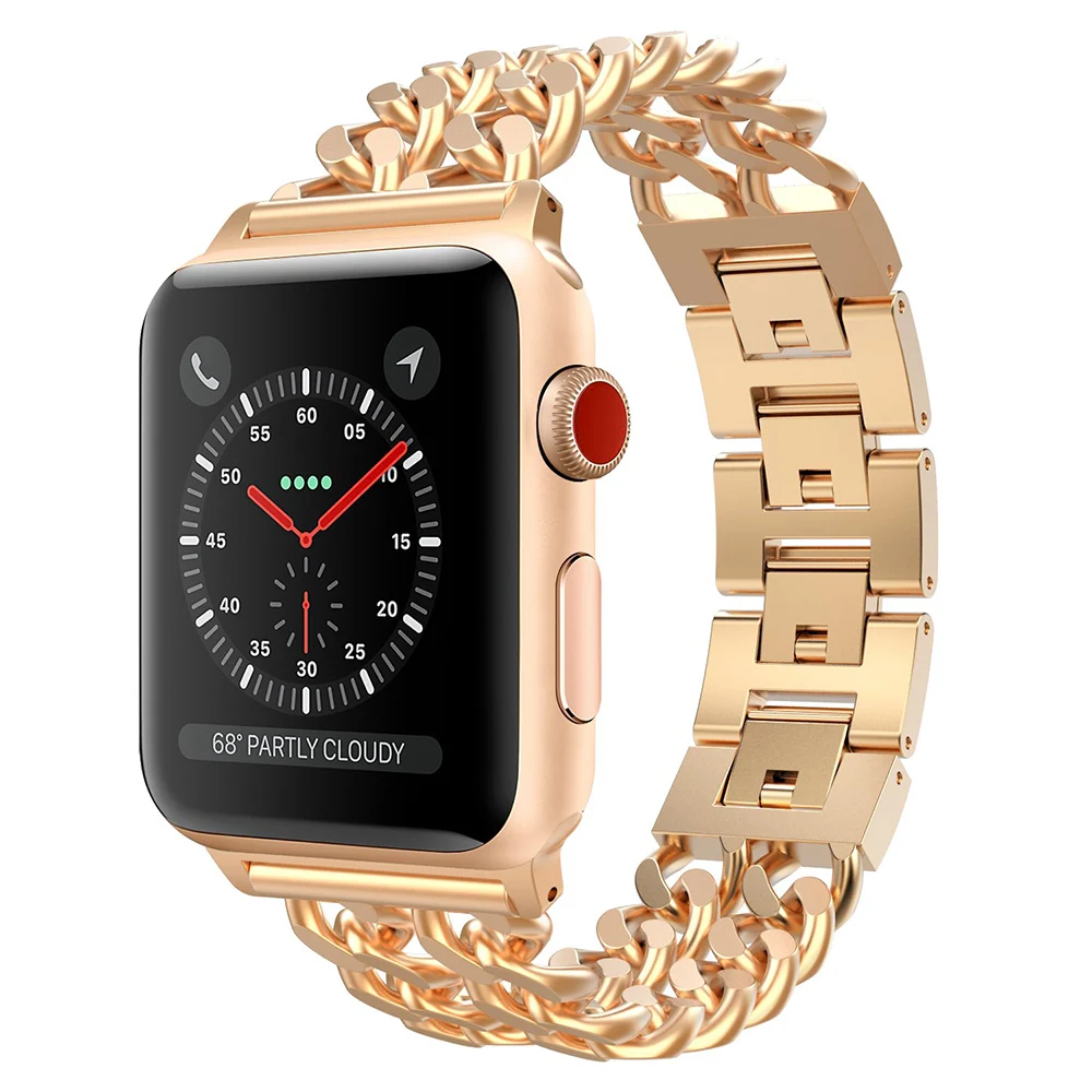 Ремешок из нержавеющей стали для Apple Watch 4 40 мм 44 мм ремешок металлические звенья браслет IWatch ремешок для Apple Watch Series 1 2 3 42 мм 38 мм