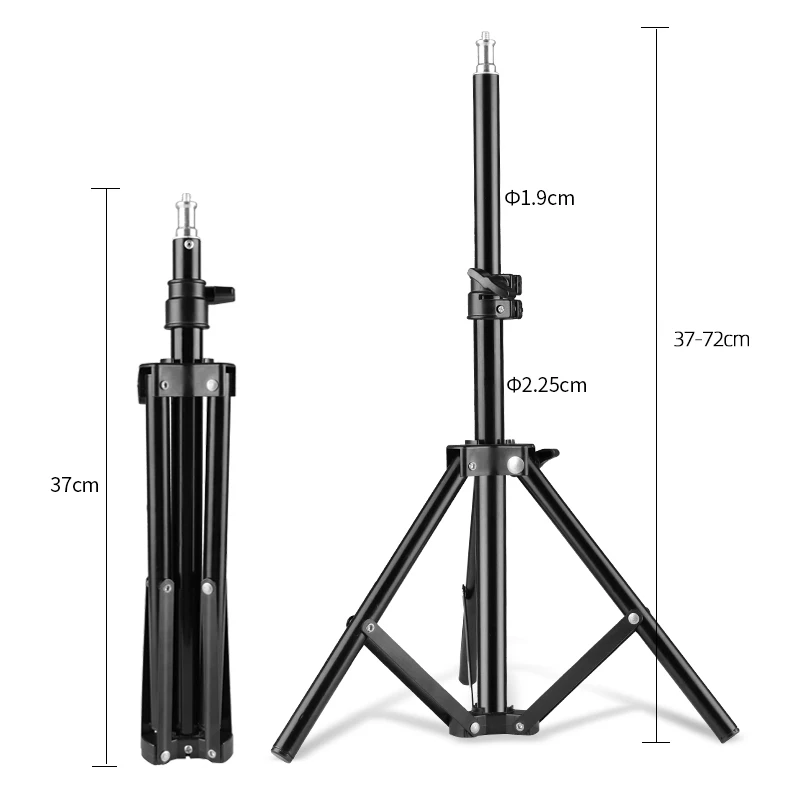 72 см Штатив для фотосъемки с 1/4 винтовой подшипник головки вес 5 кг для фотостудии софтбокс светоотражатель освещение - Цвет: Черный