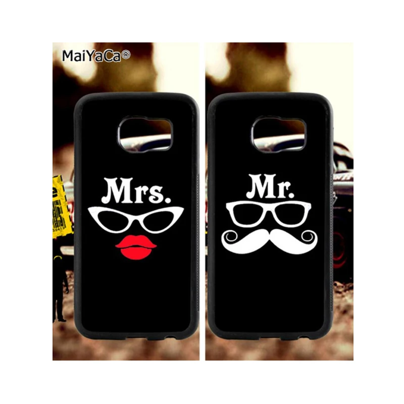MaiYaCa BFF mr. and mrs. love парный мягкий чехол для телефона из ТПУ с краями samsung s6 edge plus s7 s8 s9