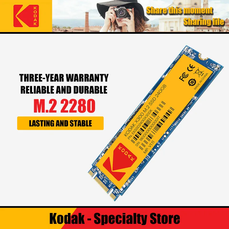 Kodak M.2 ssd M2 120 Гб sata3 NVME 240 ГБ 480B твердотельный накопитель 2280 внутренний жесткий диск