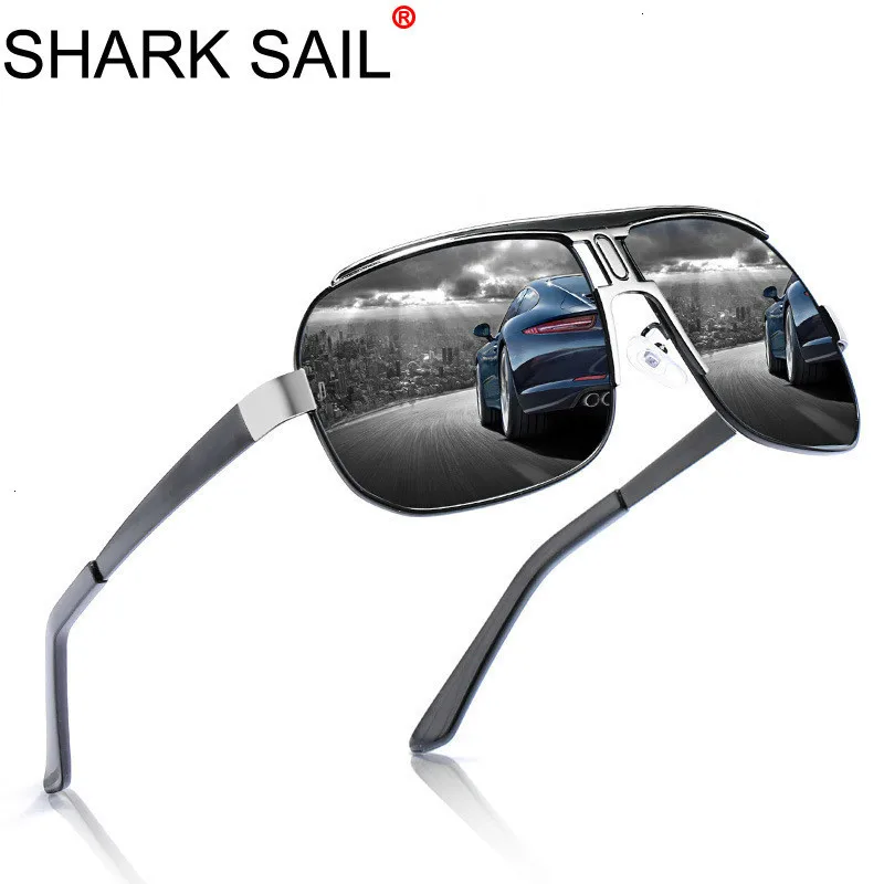 Солнцезащитные очки унисекс SHARK SAIL винтажные алюминиевые квадратные с