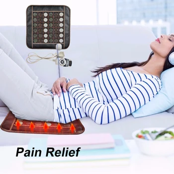 

Heating Massage Mat Natural Jade Stone Pads Infrared Tourmaline Seat Pad Pain Relief Therapy Body Muscle